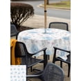 thumbnail image 5 of Outdoor Tablecloth with Umbrella Hole for Patio/Picnic/Party/Camping, Pink Blue Flower Waterproof Table Cloth Square Cover Washable, Spring Watercolor Floral Plant Textured (60"x 60"), 5 of 8