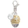 thumbnail image 2 of Delight Jewelry Goldtone Raised Flowers with Clear Crystals on Barrel Spinner - Silvertone Clip on Charm with Clear Crystal Drop, 2 of 4