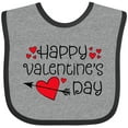 thumbnail image 3 of Inktastic Happy Valentines Day Red Hearts and Arrow Boys or Girls Baby Bib, 3 of 4