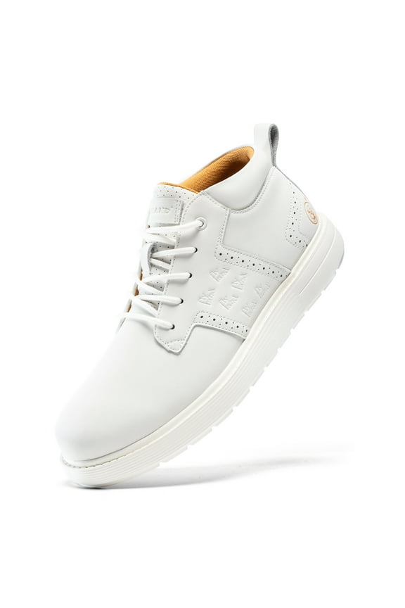 Men's Chukka Boots Fashion High Top Casual Leather Shoes Outdoor Anti-Slip Male Sneakers