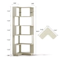 thumbnail image 3 of 6 Tier Freestanding L-Shaped Corner Bookshelf for Living Room Bedroom, Wooden Bookcase with Anti-Drop Panel and Anti-Tipping Device, Display Shelf Open Storage Rack for Home Office, White Oak, 3 of 15