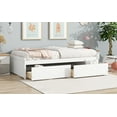 thumbnail image 6 of Bed Frame Twin Size Bed with 2 Drawers, Solid Rubber Wood Bed,White,Platform Bed Frame, 6 of 13