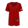 thumbnail image 4 of 250 Anniversary Usa Tshirt Women Short Sleeve V-Neck America Flag Patriotic T-Shirt Summer 4Th Of July Independence Day Usa Star and Stripes Fireworks Graphic Tees Tops American Brithday T-Shirt, 4 of 4