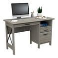 thumbnail image 4 of Inval America 2-Drawer Computer Desk with Keyboard Tray in Gray Smoke Oak, 4 of 9