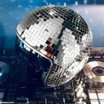thumbnail image 1 of Clásico bola de disco casco brillo espejo vidrio punk disco espejo espejo espejo de la bola de brillo sombrero para mujeres hombres DJ Club de la fiesta Baraba Boda, 1 of 9