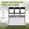 thumbnail image 2 of Folding Table And Chair Cart, Folding Chair Strorage Rack With Cover, Height Adjust, PVC Lock Wheels, 400 LBS/800 LBS Capacity For 42 Chair/84 Chair, Heavy Duty Metal Chair Rack, 2 of 8