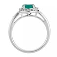 thumbnail image 3 of 10k White Gold Emerald & 1/8 Carat T.W. Diamond Halo Ring, 3 of 3