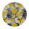 thumbnail image 4 of AOXIT Grey and Yellow Tablecloth, Hand Drawn Sketchy Geometrical Circles Image, Round Table Cover for Dining Room Kitchen Decor, 4 of 8