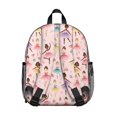 thumbnail image 3 of Princess and Ballerina Pink Pattern Backpack for School, Cute School Bag with Adjustable Shoulder Straps and Padded Back, 13.8"x11.4"x6", 3 of 5