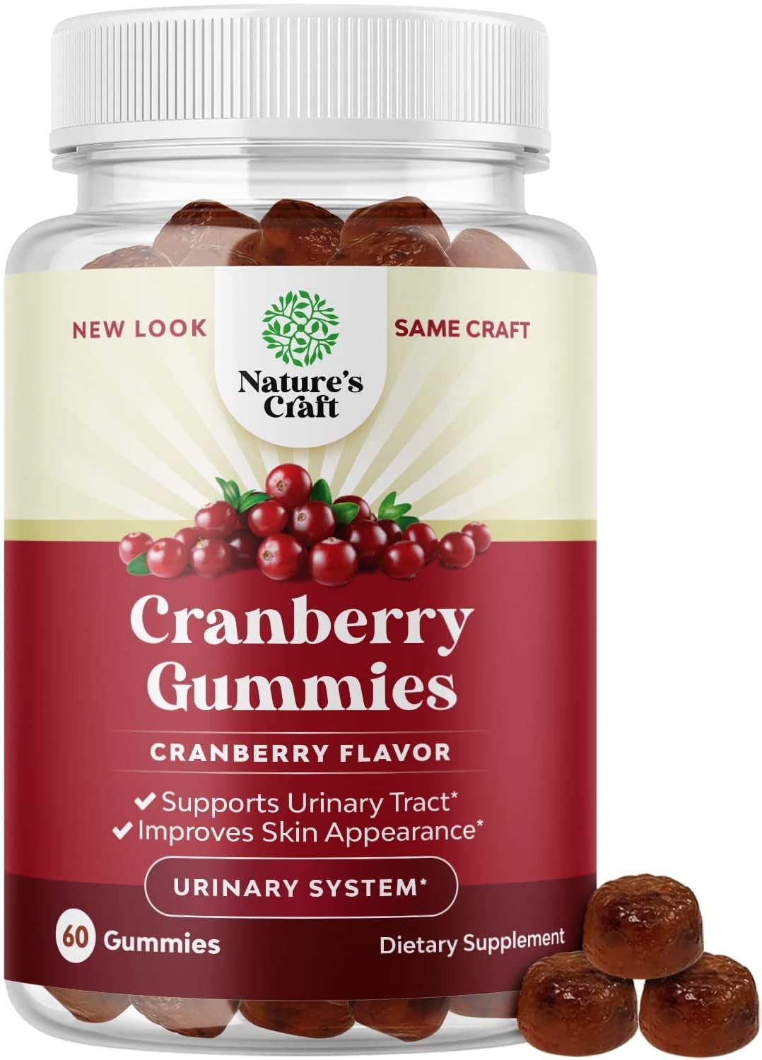 Natural Cranberry Gummies for Women and Men Extra Strength Delicious