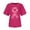 Hot Pink, variant on Women's Graphic Print Crew Neck Tee Lightweight Breathable T-shirt Lovely Active Accomplished