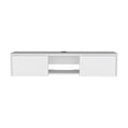 thumbnail image 2 of White Floating TV Stand with Central Shelf and Cable Management / Clean Look for 50 - 59 Inch TVs, 2 of 4