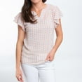 thumbnail image 2 of Elsie & Zoey Petra XL Peony Ruffle Short Sleeve V-Neck Blouse for Women, 2 of 7