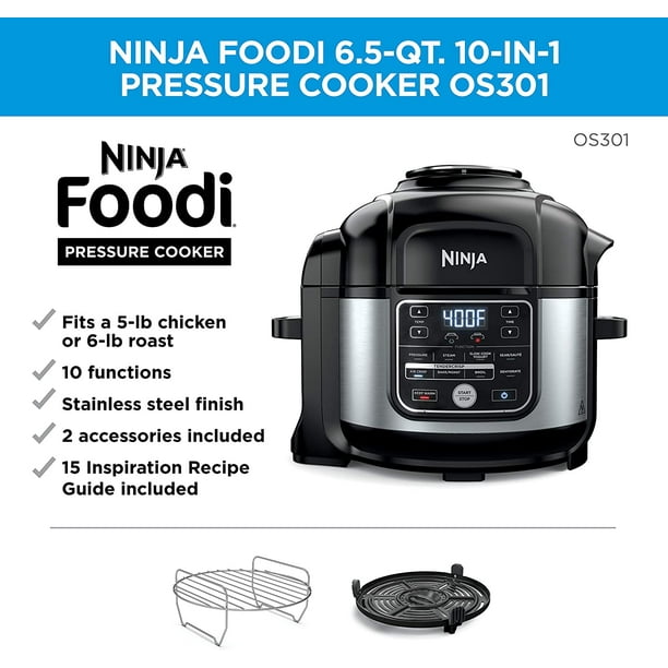 Ninja® Foodi™ Autocuiseur & Friteuse à air chaud Sans PTFE/APFO