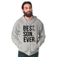 thumbnail image 4 of Best Son Ever Relatives Family Men's Big & Tall Graphic Zip Up Hoodie Brisco Brands 5X, 4 of 5