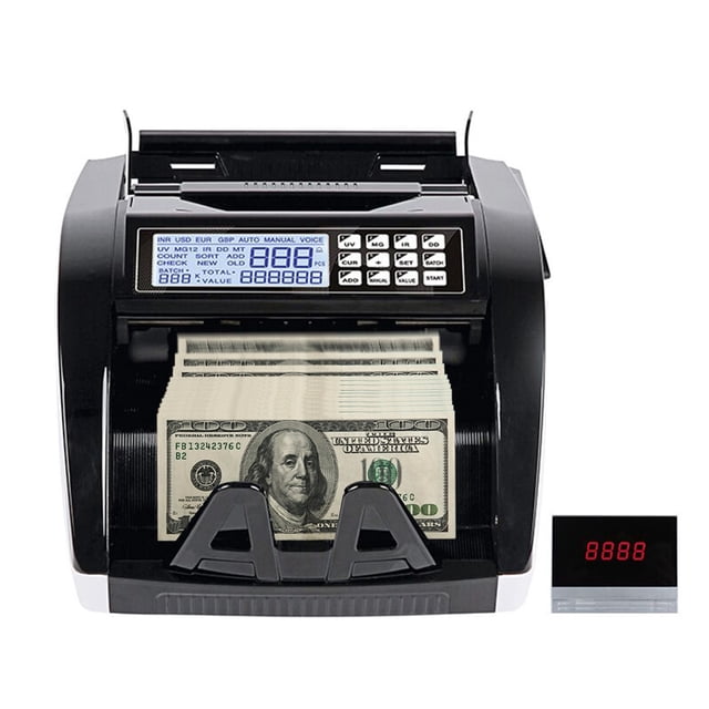 Money Counter Machine Portable Mini Money Counter Counterfeit Bill Detector Automatic Money Detection Top Loading Bill Counting Machine By UV MG ,User Friendly