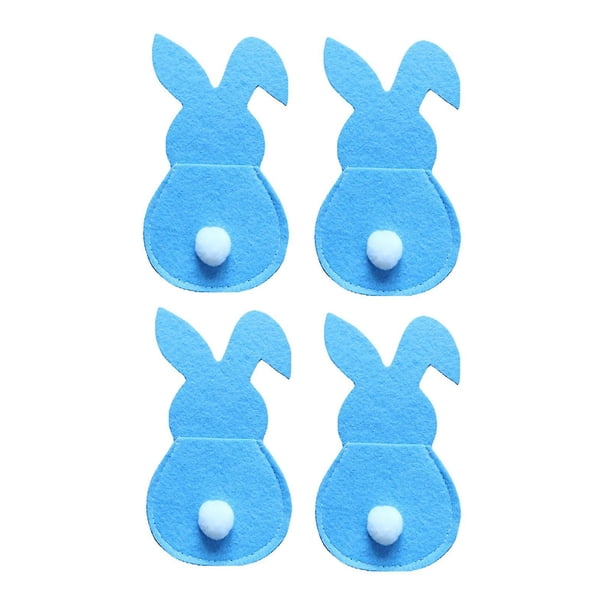 unidades de soportes para cubiertos de utensilios de conejito de Pascua, bolsas de fieltro, bolsa para cubiertos, 15x8,5 cm, para decoración de mesa de Pascua, boda, fiesta de cumpleaños