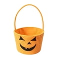 thumbnail image 2 of 1Pack Halloween Spooky Monster Woven Hand Basket, 13.78in Total Height Cotton Rope Organizer Bin, Holiday Candy & Decor Storage Tote Basket (E), 2 of 5