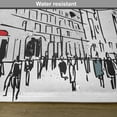 thumbnail image 6 of Ambesonne Urban Place Mats Set of 4, Ink Cityscape Street View, Standard Size, Grey Black White, 6 of 6
