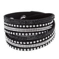 thumbnail image 4 of Eosunjian Women Faux Leather Shiny Hot Fix Rhinestone Inlaid DIY Multilayer Bracelet Gift, 4 of 13