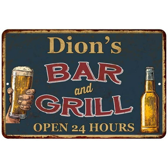 Dion's Green Bar and Grill Metal Sign 8 x 12 Matte Finish Metal 108120044127
