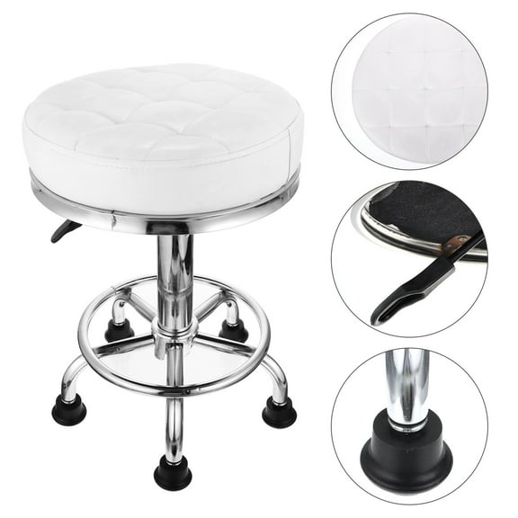 LEORX Shop Stool White Metal 1Set 20.5x13in