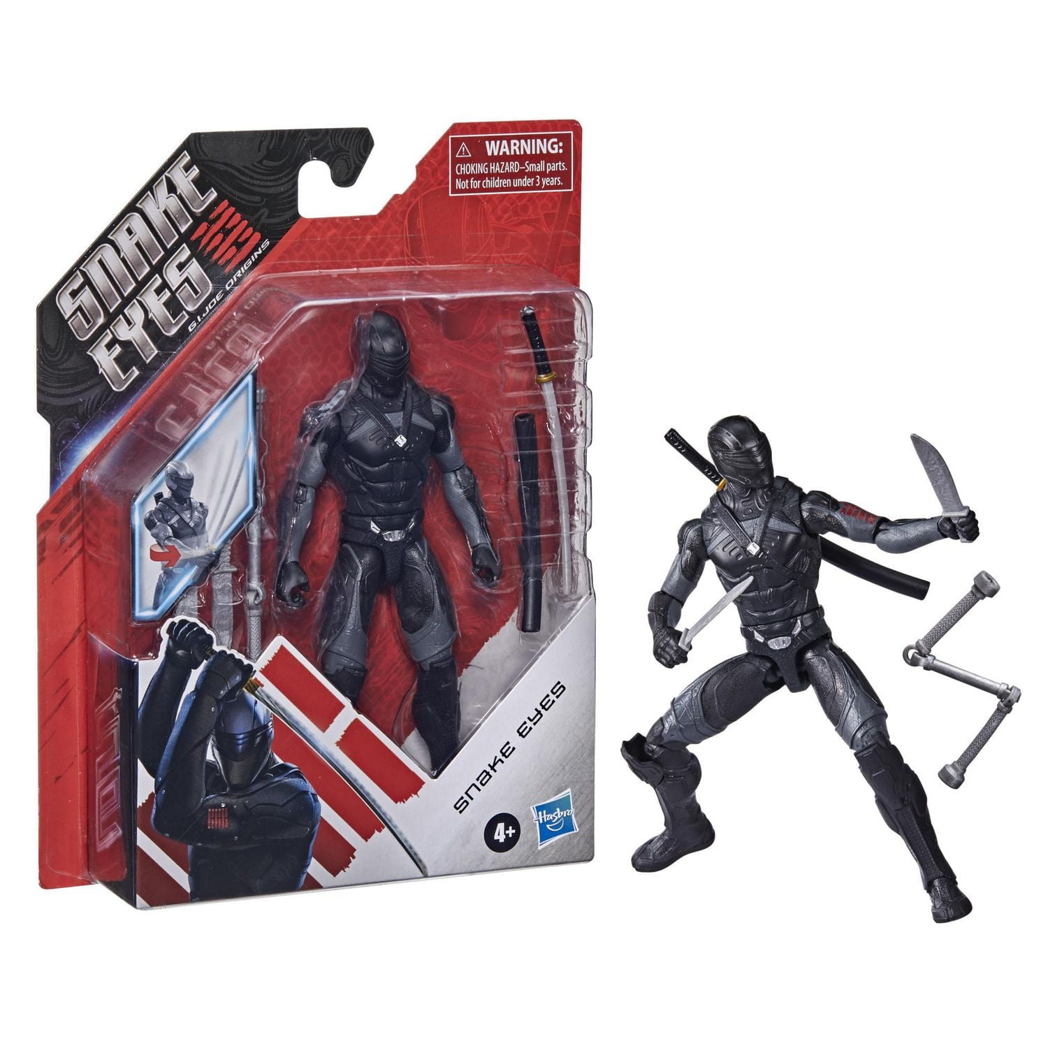 Snake Eyes: G.I. Joe Origins Snakes Eyes Action Figure Collectible Toy with Fun Action Feature and Accessories, Toys for Kids Ages 4 and Up