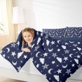 thumbnail image 4 of Homewish Kids Children Stars Print 3 Pieces Queen Comforter Set,Starry Sky Ultra Soft Bedding Sets,Blue White Bedding Comforter Set Breathable,Luxury Bedroom Decor,Reversible, 4 of 8