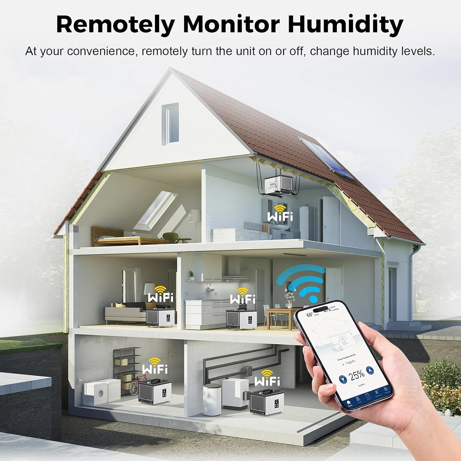 ALORAIR Dehumidifier with Wi-Fi ,Crawl Space and Basement Dehumidifier, 70 Pint with Pump, Auto-Defrost, Covers Up to 1000 Sq Ft, Memory Start, Commercial Grade