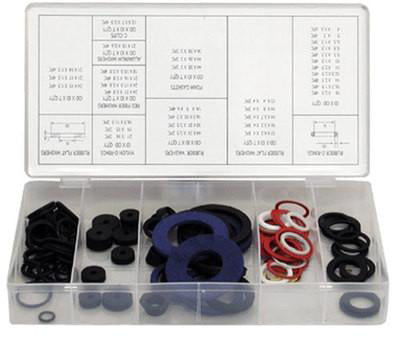 New 125 PC RUBBER & O-RING HOSE  FLAT WASHER AUTO GROMET ASSORTMENT SET 