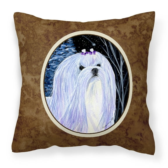 Carolines Treasures SS8378PW1414 Starry Night Maltese Fabric Decorative Pillow, 14Hx14W, multicolor