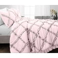thumbnail image 2 of Diamond Ruffle Duvet Cover 3 Piece Set with Zipper, 400 Thread Count & 100% Egyptian Cotton, Luxury Design and Quilts Protector with Pillowcases - Pink Solid, Full Size., 2 of 5