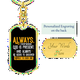 thumbnail image 3 of Everywhere God Is Present Stainless Steel or 18k Gold Premium Swivel Dog Tag Keychain, 3 of 16