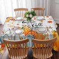 thumbnail image 3 of Fall Maple Leaf Table Cloth Waterproof Tablecloths, Thanksgiving Orange White Pumpkin Plaid Tablecloth Dining Table Cover for Kitchen Party Tabletop Outdoor, Rectangle Tablecloth 60x84 Inch, 3 of 9