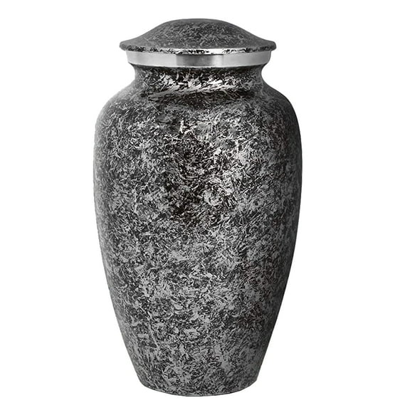 Ample Cremation Urn-Black Serene Cremation Urn (Size=11x7 in)