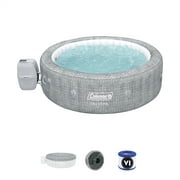 Coleman SaluSpa AirJet 7 Person Inflatable Hot Tub Round Outdoor Spa, Gray