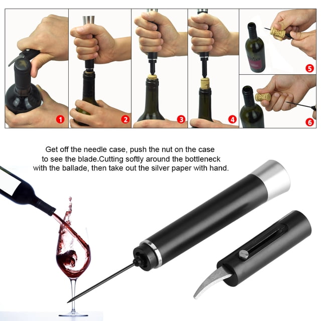Abridor de botellas, abridor de vino a presión de aire rojo para cocina, respuesta rápida