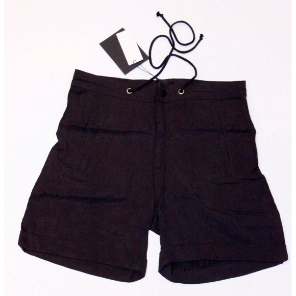 GESTUZ Short Ample Noir à Cordon, Poches Latérales, Taille 36, 149 $