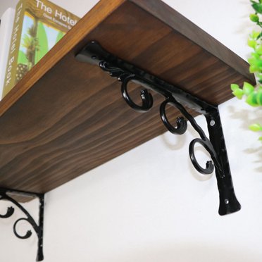 LABSERRON Wall Storage Floating Shelves Brackets Sleek Finish Black 1Set 5.9x4.7x1in