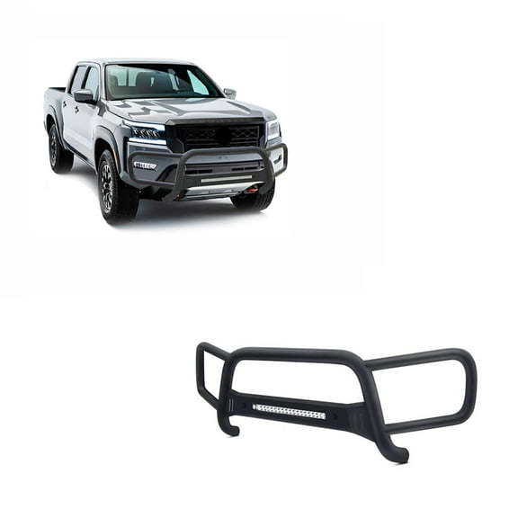 Black Horse Modular Beacon Front Runner Bumper Guard with 20” LED Lights Textured Black Compatible with 2022-2024 Nissan Frontier-BFRN22