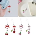 thumbnail image 2 of Cute Strawberry Pendant Keychain Delicate Bowknot Bead Keyring Backpack Charm Ornament Sweet Keyholder, 2 of 9