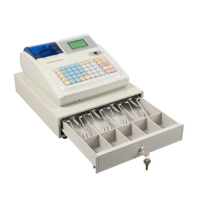 Cash Register with Cash Drawer Double Display Electronic Cash Register for Businesses Cash Register