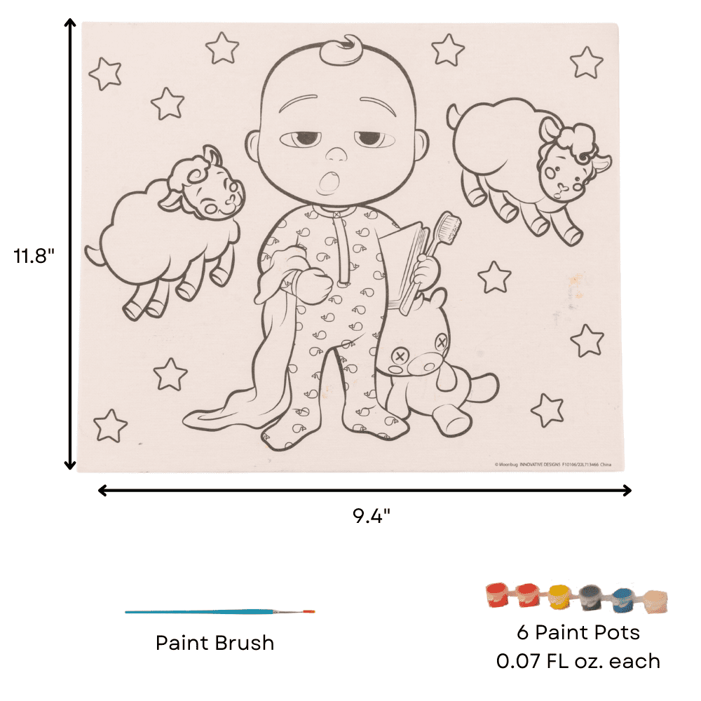 CoComelon Kids Art Set Stickers Markers and Paint Canvas 1000+ Piece Set