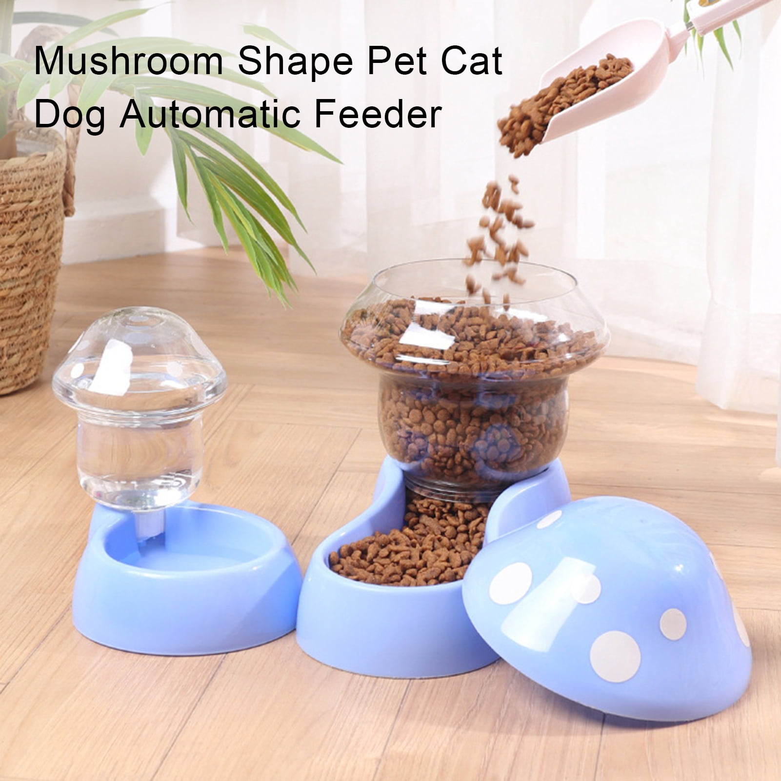 Visland Cat Water Feeder Auto Replenishment Large Capacity Mushroom Shape Pet Dog Cat Water Food Container Pet Supplies