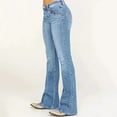 thumbnail image 3 of 2024 Women's Jeans Slim Fit Slimming Bleached Bell-Bottom Pants Women Flare Pants Trousers Autumn Winter, 3 of 5