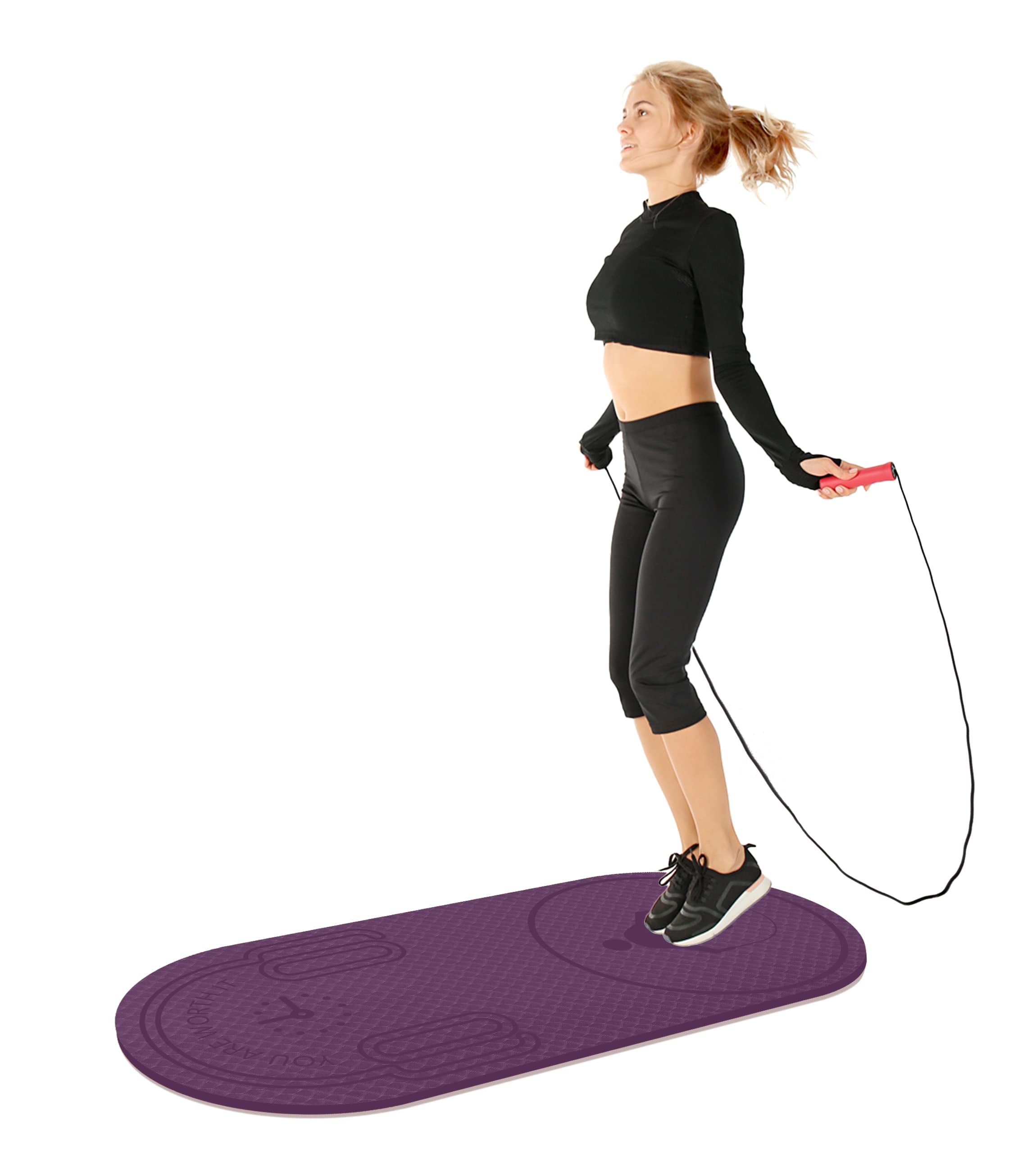 Non Slip Jump Rope Mat Shock Absorption Rope Skipping Mat for