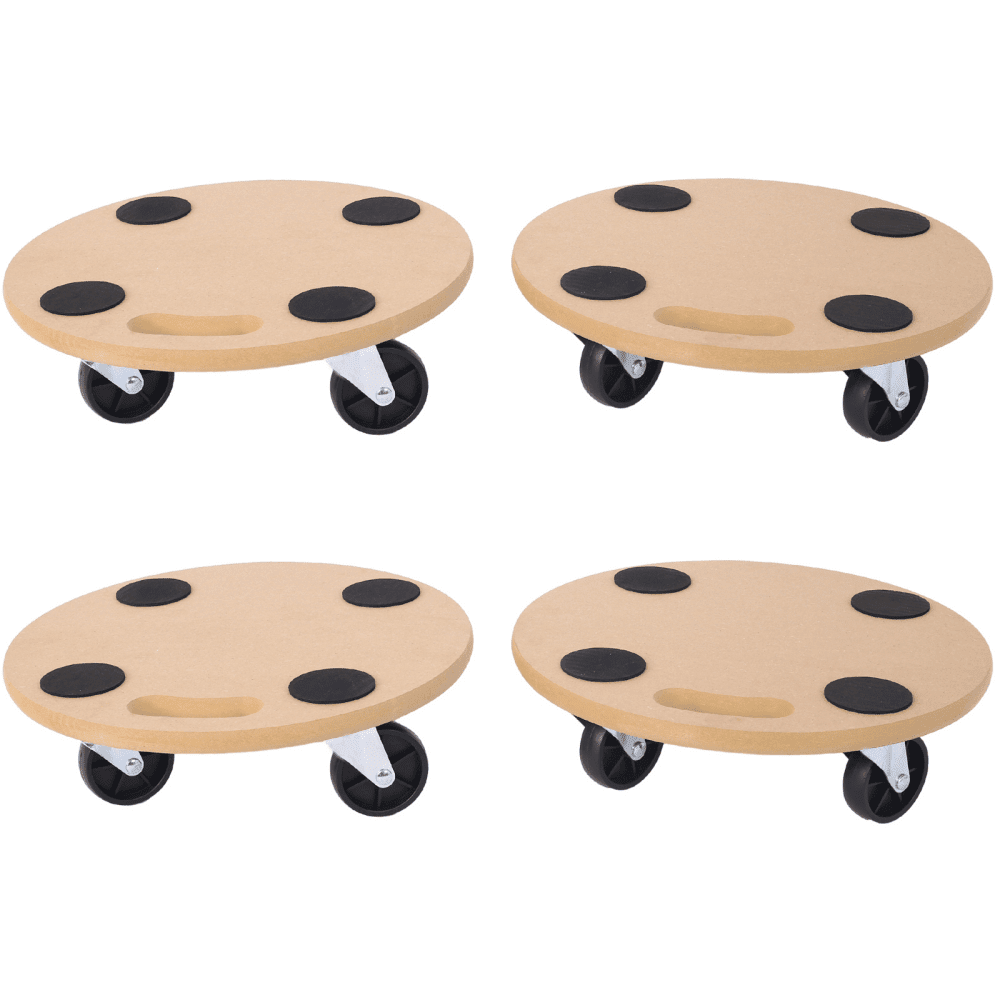 Tcbosik 4 Pack Furniture Moving Dolly, 15 inch Heavy Duty Mover, Mobile Roller Cart, 550 lbs Capacity, Natural