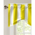 thumbnail image 3 of Fsddascl Yellow Striped Tie Up Valance Curtains for Windows, Kitchen Curtains Window Treatments, Modern Farmhouse Yellow White Stripes Short Window Shades Valances for Bedroom Bathroom Cafe 54"x18", 3 of 7