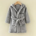 thumbnail image 2 of Leey-World Robes for Toddler Boys Toddler Robes Cute Pattern Bathrobe Unisex Kids Robe Baby Flannel Hoodie Pajamas Sleepwear(Grey,3-4 Years), 2 of 4