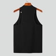 thumbnail image 4 of INCERUN Mens Sleeveless Hollow Out High Neck Knitting Cami Shirt Vests Casual Solid Tanks Tops, 4 of 4